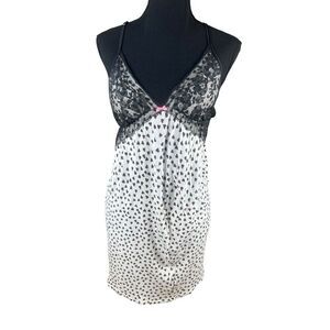 Victoria secrets Medium black lace hearts cotton sleep dress pajamas
